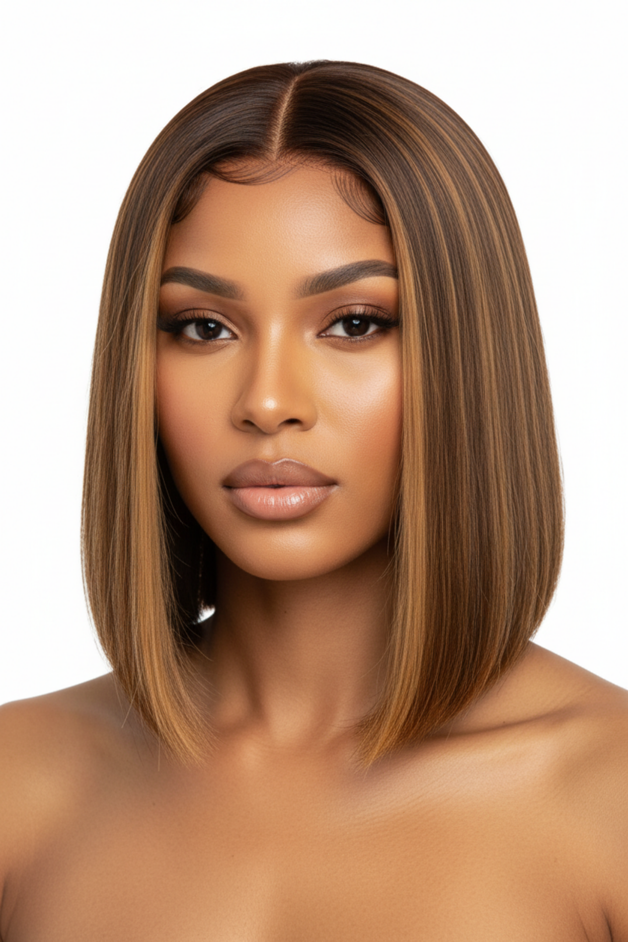 Honey Blonde Bob Wig on South African Woman